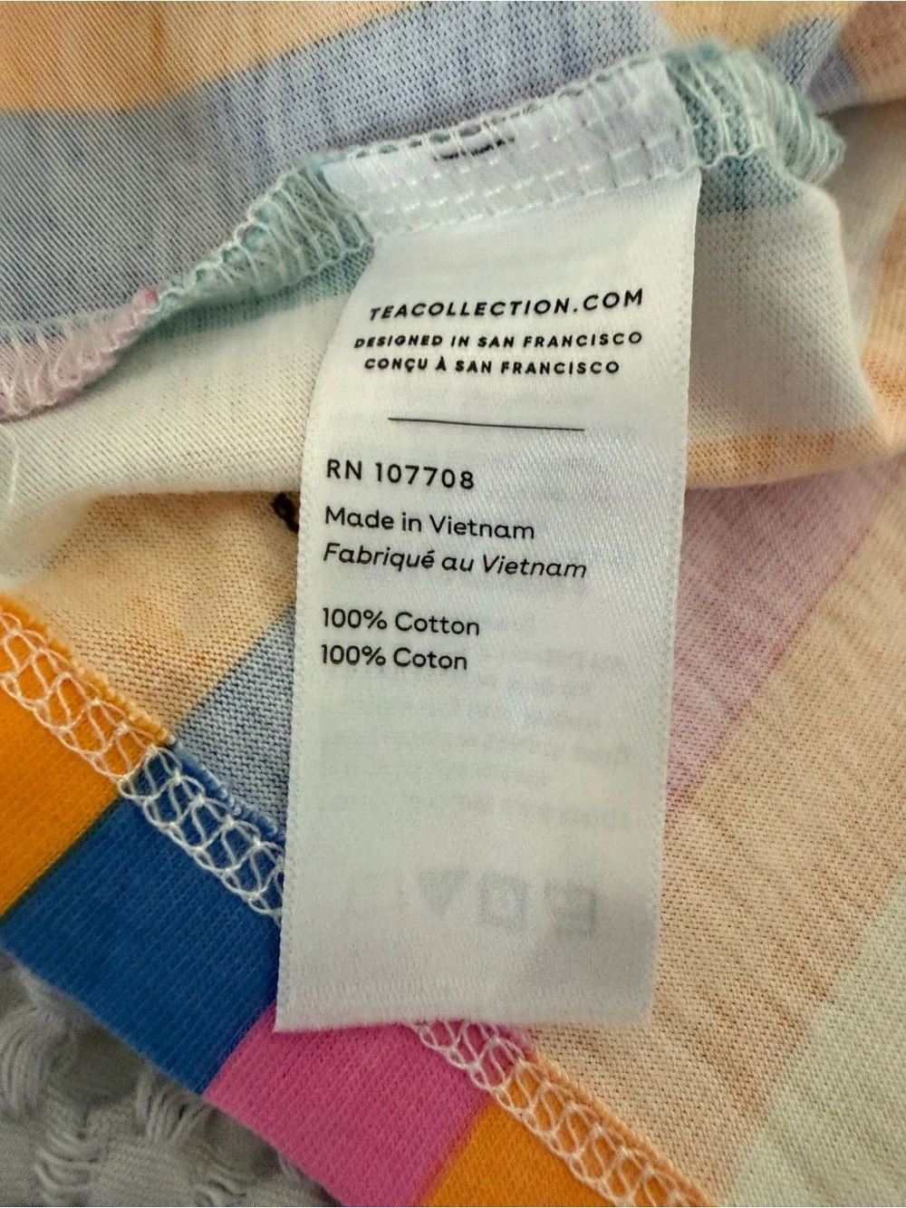 Tea Collection Pastel Rainbow Striped Dress girls size 7